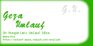 geza umlauf business card